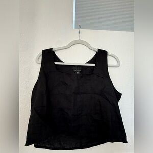 100% Linen Black Sleeveless Top